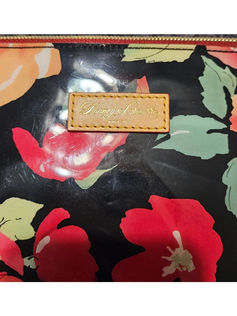 Dooney & Bourke Tassel Cosemetic Pouch -Black Foral - Picture 3 of 8